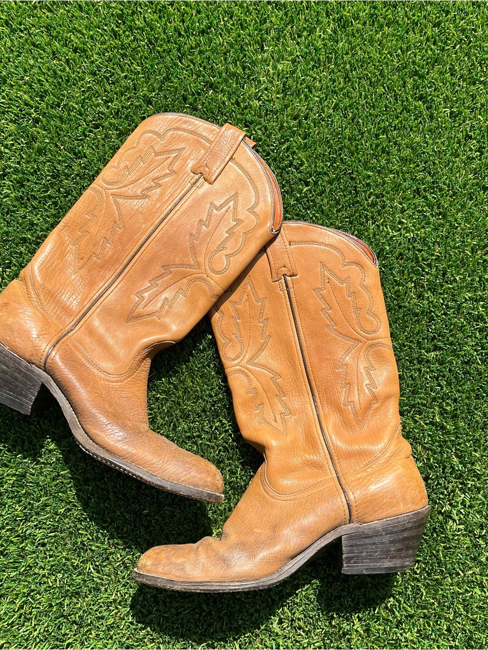 Miller Stockman Embossed Leather Western Ankle Boots